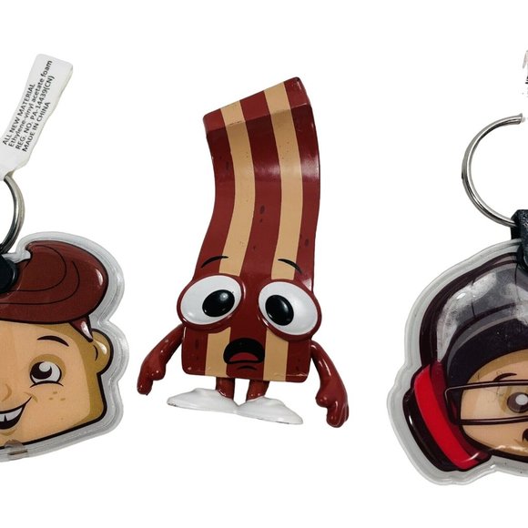 FGTeeV The Big Fig Season 1 Derpy And Duddy Blue Light & Bacon Figure Lot Of 3 - Picture 3 of 9